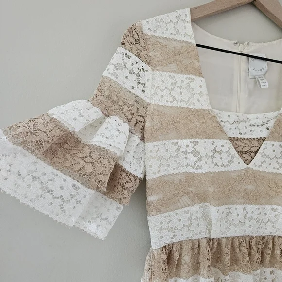 Huishan Zhang Resort 2017 Tan and White Stripe Maxi Dress - Picture 4 of 12